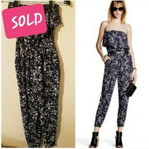 Princess Vera Wang Strapless Floral Jumpsuit XS
